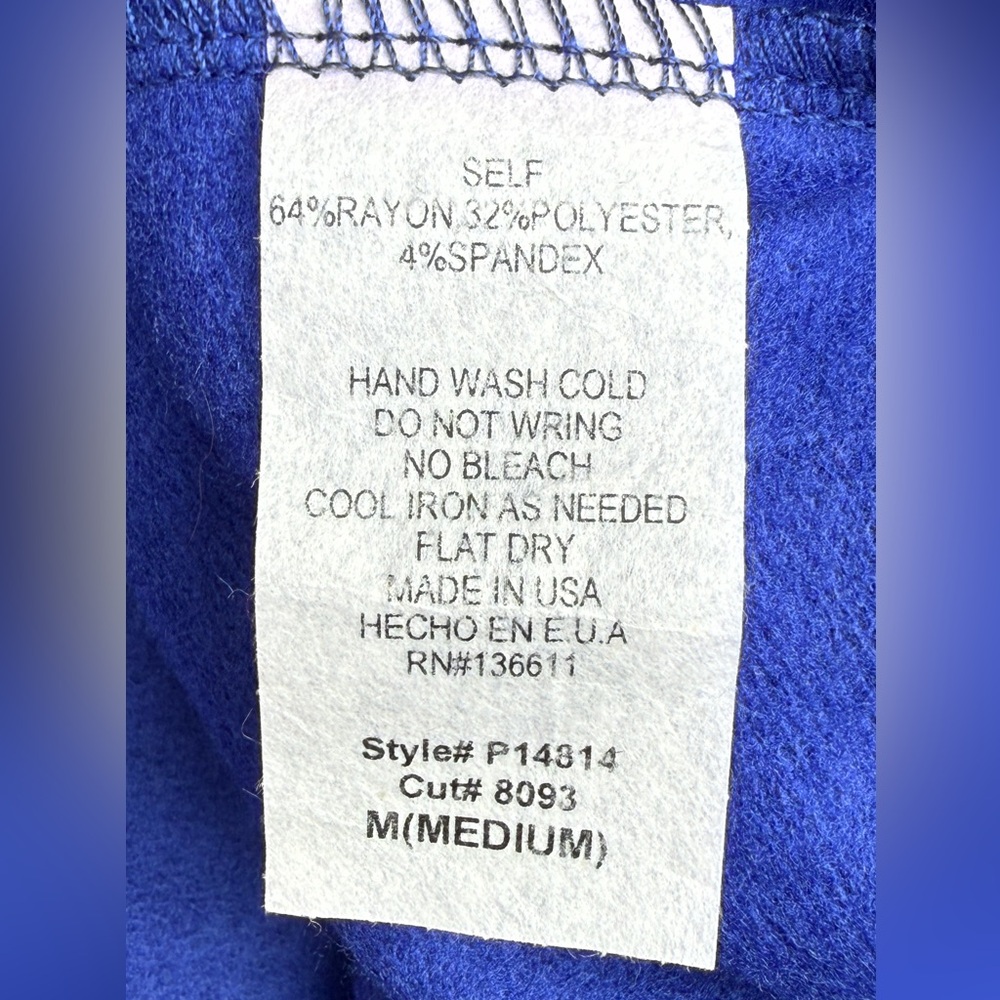 Pulse Royal Blue Quarter Zip Pullover Top Medium Casual Lightweight Sweater - Picture 10 of 10